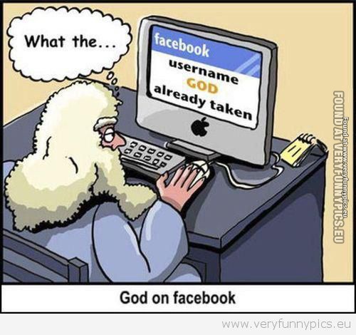 Funny Picture - God on Facebook