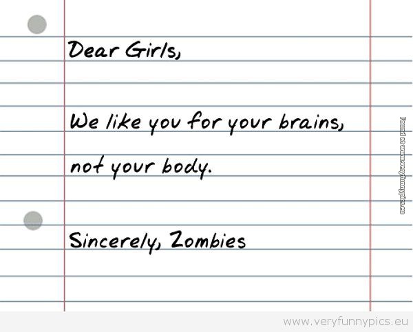 Funny Picture - Zombies loves brains
