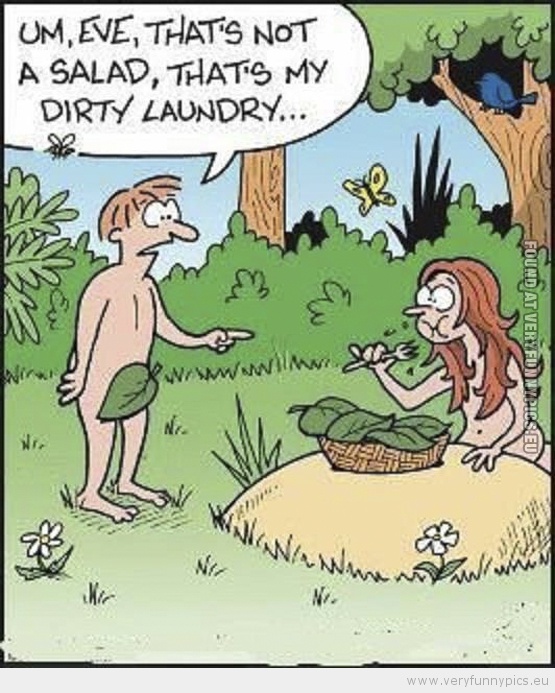 Funny Picture - Adams dirty laundry
