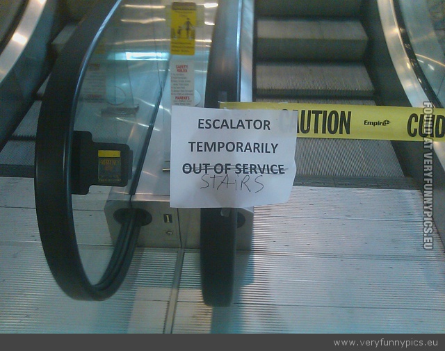 Funny Picture - escalator temporarily stairs