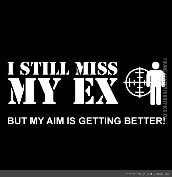 Funny Picture - I still miss my ex but my aim is getting better