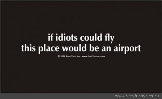 Funny Picture - If idiots could fly quote