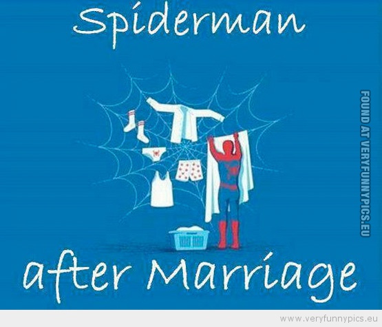 Funny Picture - Spiderman after marriage
