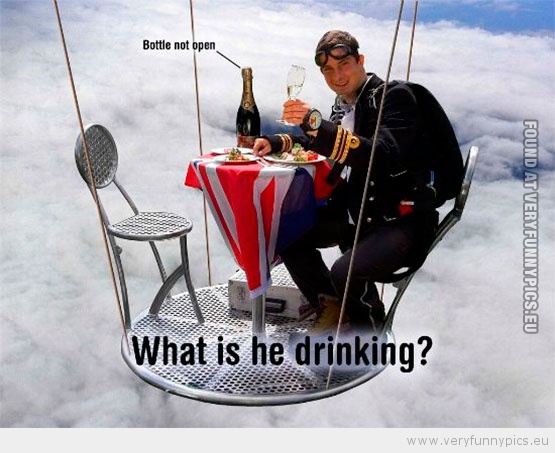 Funny Picture - Bear Grylls bottle not open what is he drinking