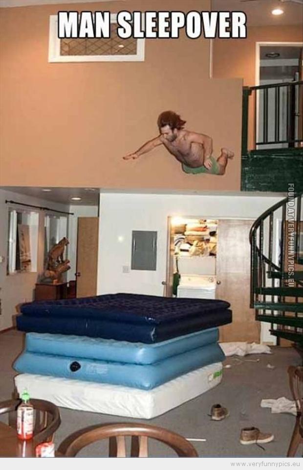 Funny Picture - Man sleep over