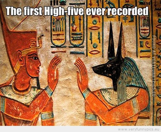 Funny Picture - The first high five ever recorded