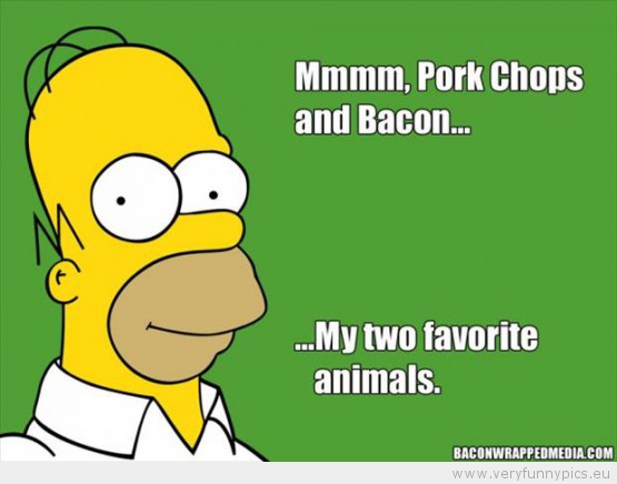 Funny Picture - Homer sipson pork chop and bacon is his two favorite animals