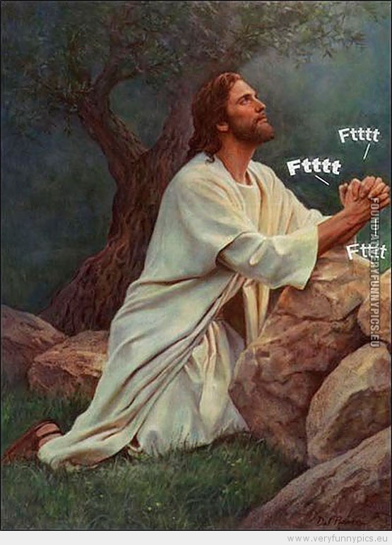 Funny Picture - Jesus hand farts