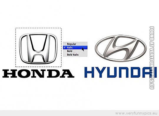 Funny Picture - Honda Hyundai logo italic