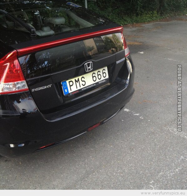 Funny Picture - Licence plate pms 666 the horror