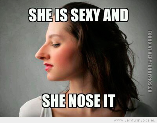 Funny Picture - She is sexy and she nose it