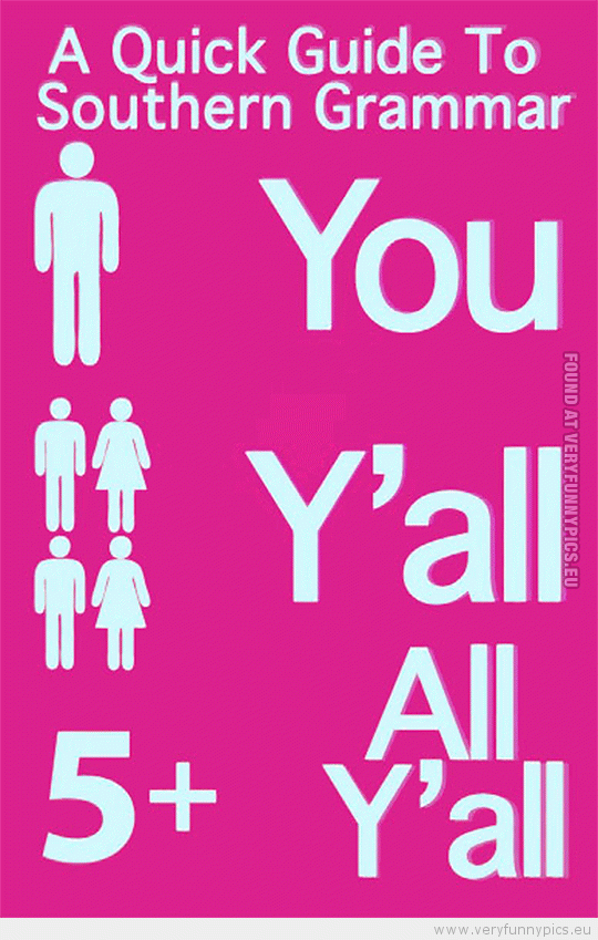 Funny Picture - A quick guide to southern grammar