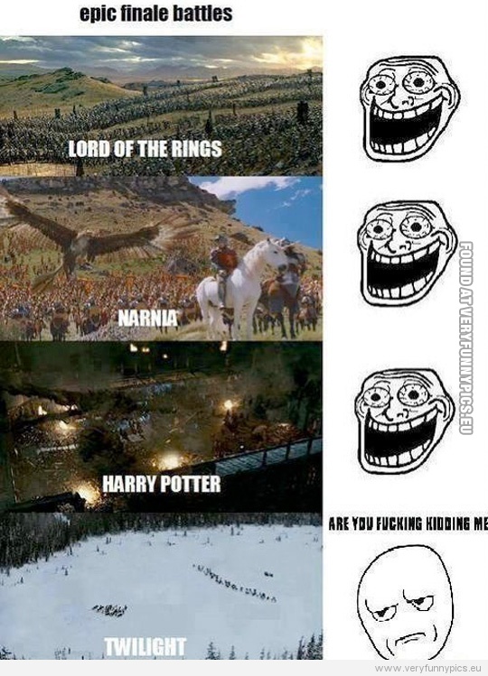Funny Picture - Epic fanale battles - Lord of the rings, Narnia, Harry Potter, Twilight