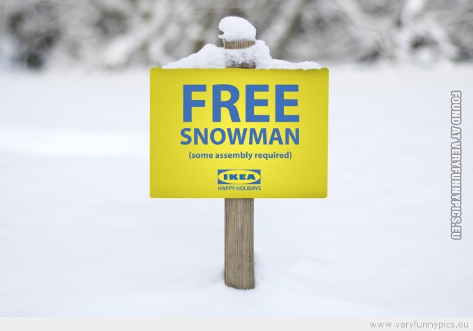 Funny Picture - Free snowman some assembly required ikea commersial