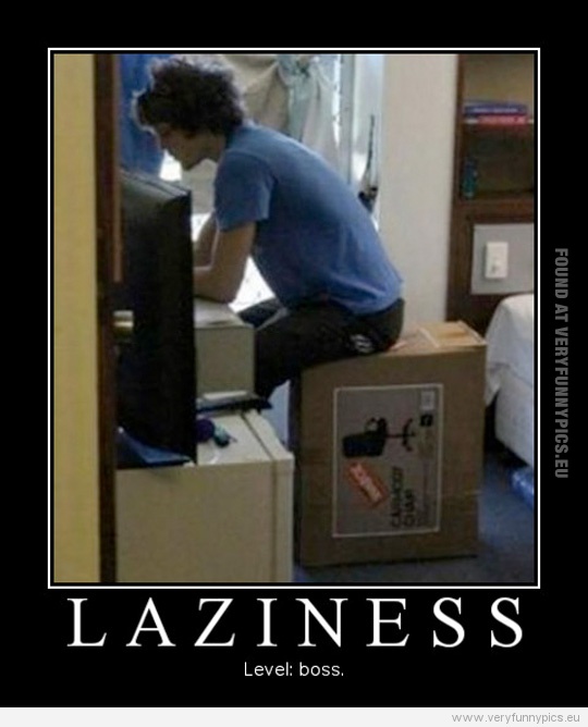 Funny picture - Laziness level boss