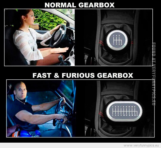 Funny Picture - Normal gearbox VS Fast and furious gearbox