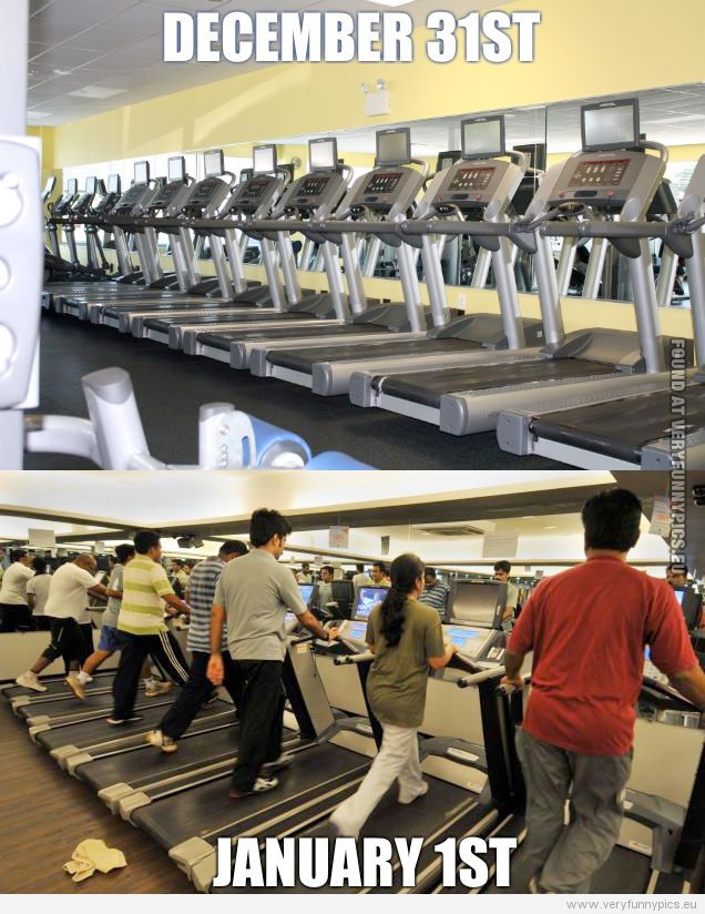 Funny picture - Treadmills gets more popular in january