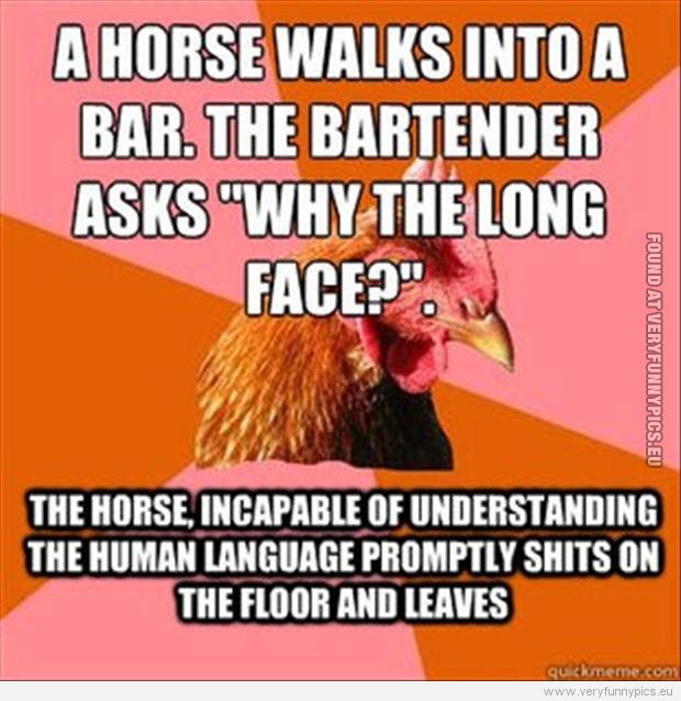 Funny Picture - A horse walks into a bar