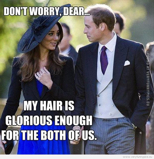 Funny Picture - Don't worry dear... My hair is glorious enough for both of us