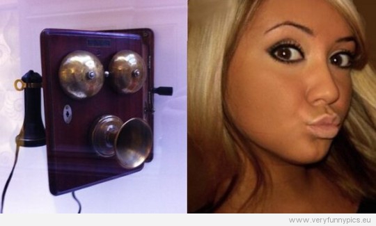 Funny Picture - Duck face looks like an old phone