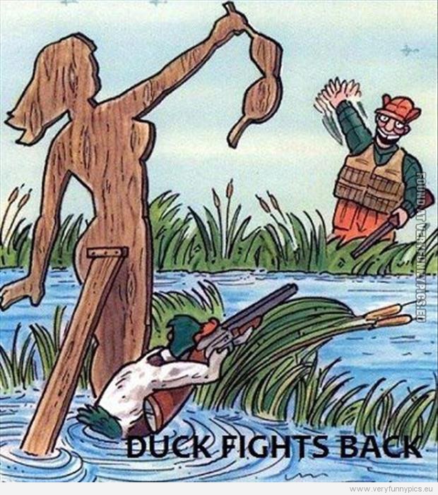 Funny Picture - Duck fights back