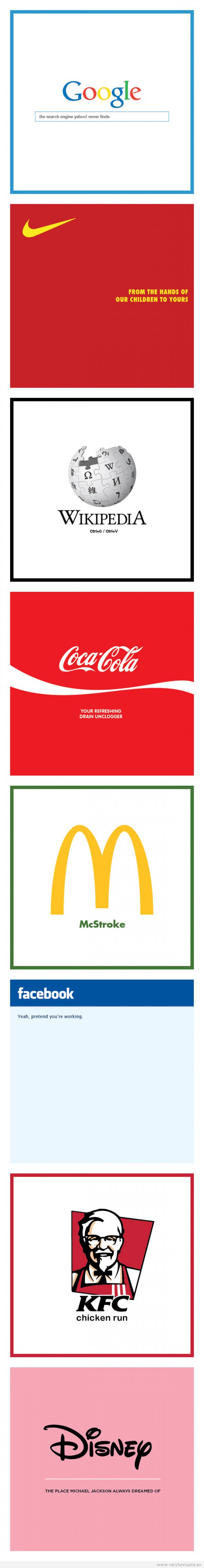 Funny Picture - Famous logos and what they are really saying