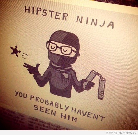 Funny Picture - Hipster Ninja - You pobably haven't seen him