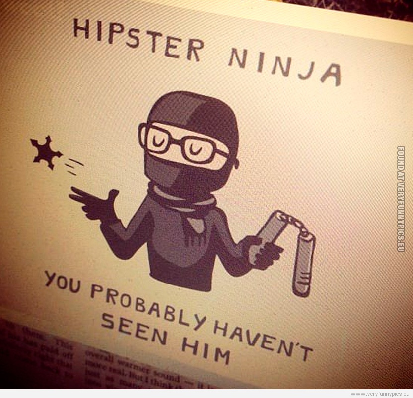 Funny Picture - Hipster Ninja - You pobably haven't seen him