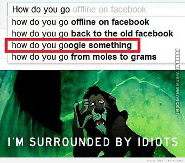 Funny Picture - How do you google something - I'm surrounded by idiots