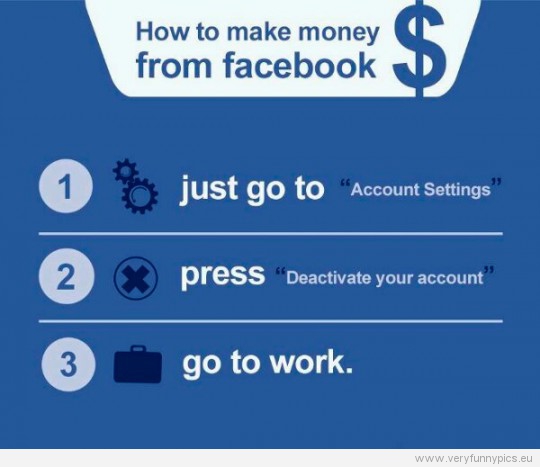 Funny Picture - How to make money from facebook