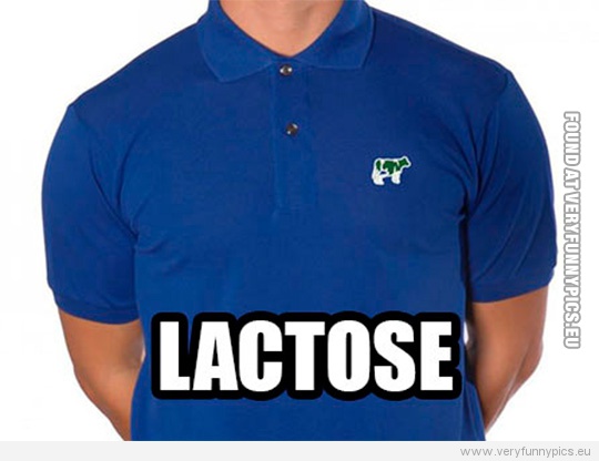 Funny Picture - Lactose T-shirt - Lacoste parody