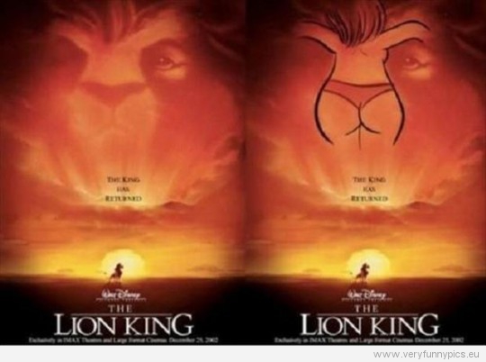 Funny Picture - Lion king looks like a girl in a thong