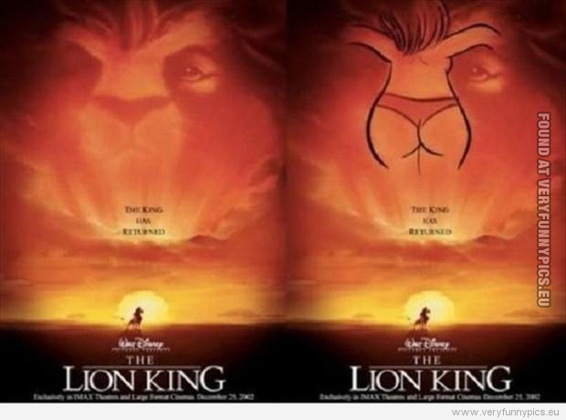 Funny Picture - Lion king looks like a girl in a thong