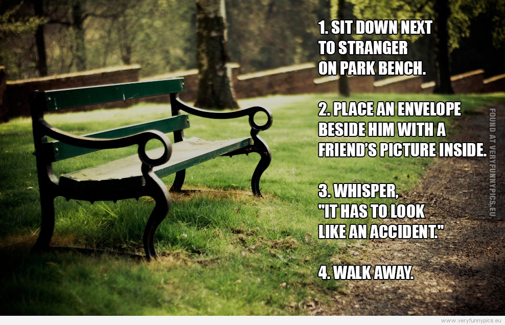 Funny Picture - Park bench prank