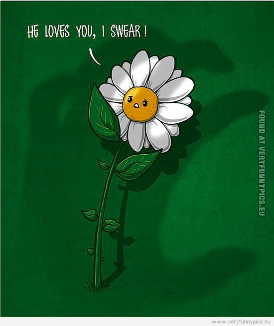 Funny Picture - Scared flower - He loves you i swear