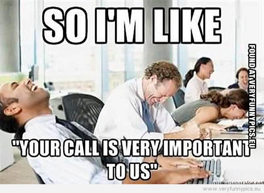 Funny Picture - So i'm like - Your call is very important to us