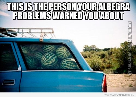 Funny Picture - This is the person your algebra problems warned you about
