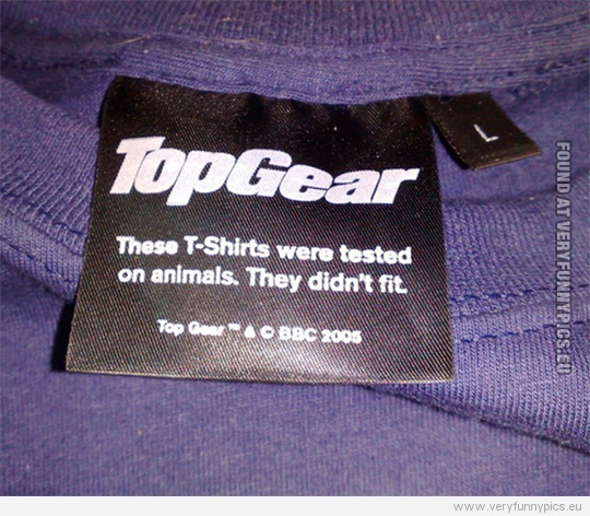 Funny Picture - Top Gear T-shirt washing instructions