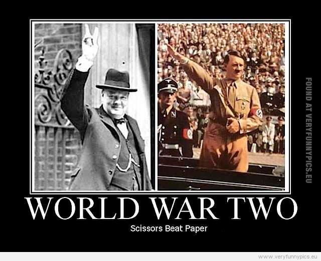 Funny Picture - World War Two - Scissors beat paper
