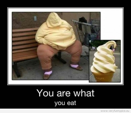 Funny Picture - You are what you eat - Guy looking like ice cream