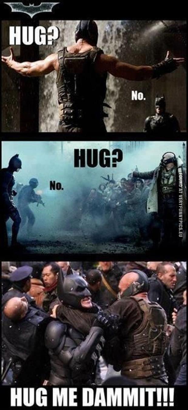 Funny Picture - Bane wants hug from Batman