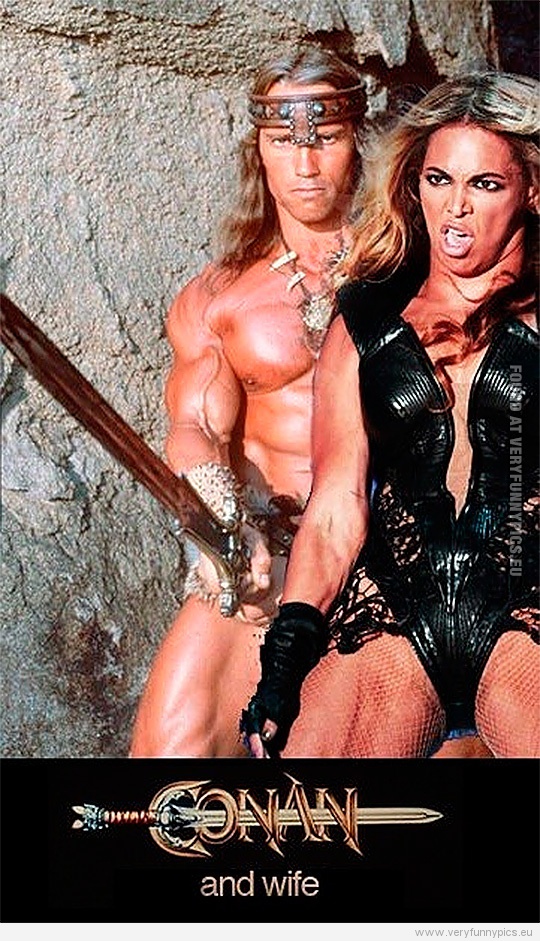Funny Picture - Conan and wife - Conan and Beyonce from superbowl