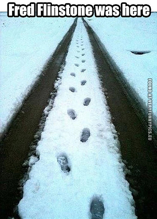 Funny Picture - Fred Flintstone was here