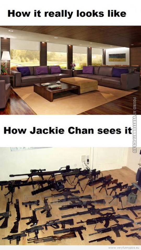 Funny Picture - How it really looks like VS how Jackie Chan sees it