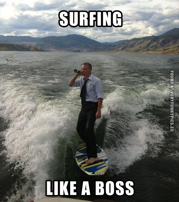 Funny Picture - Surfing like a boss