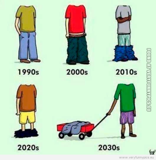 Funny Picture - The evolution of the saggy pants