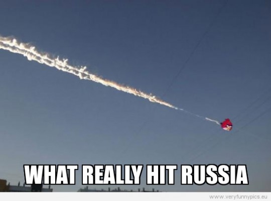 Funny Picture - What really hit russia - Angry bird