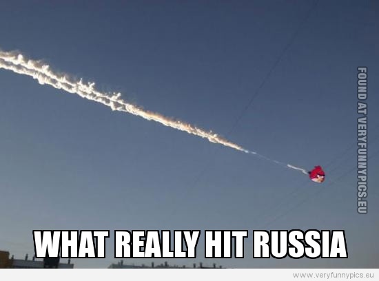 Funny Picture - What really hit russia - Angry bird