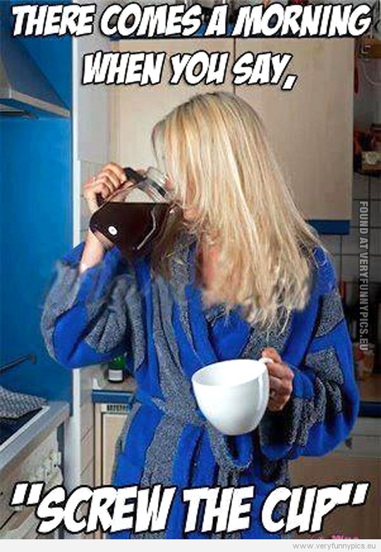 Funny Pictures - There comes a morning when you say screw the cup