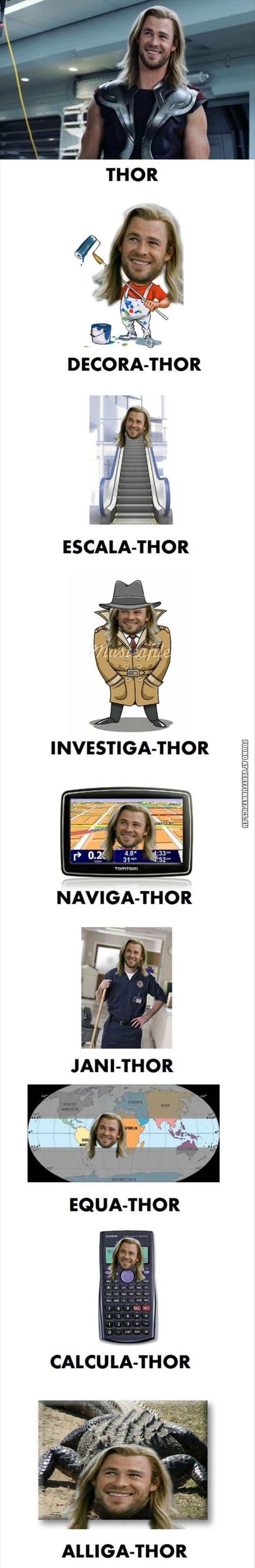 Funny Pictures - Thor in diffrent funny pun pictures